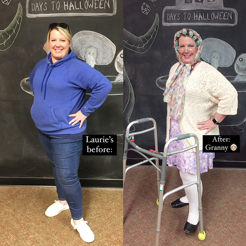 Laurie's Halloween Costume - a granny!